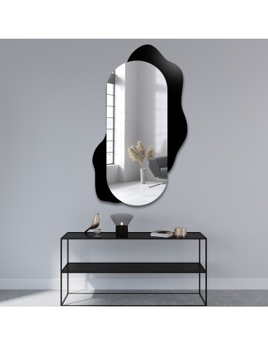 Dekoracyjne lustro owalne na czarnej...