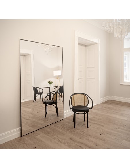 Nowoczesne duże lustro ścienne w drewnianej ramie - 1503 - na wymiar