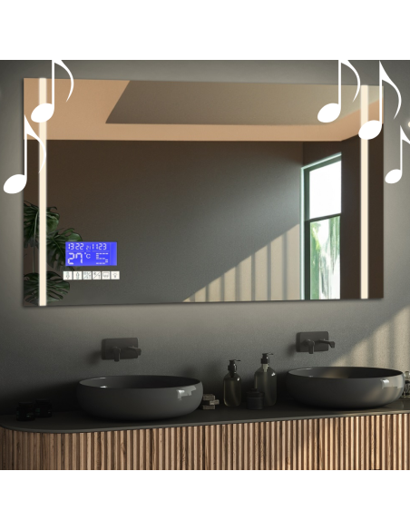 Łazienkowe lustro prostokątne z panelem dotykowym - FLAWIA LED PREMIUM