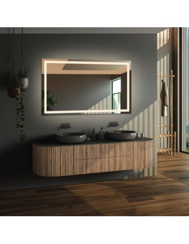 Łazienkowe lustro prostokątne z matą...