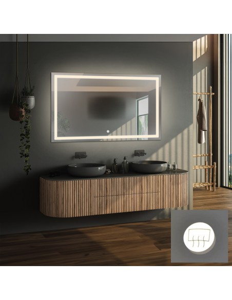 Łazienkowe lustro prostokątne z matą antyparową - EMI LED PREMIUM