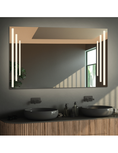 Łazienkowe lustro prostokątne z matą antyparową - ALIS LED PREMIUM