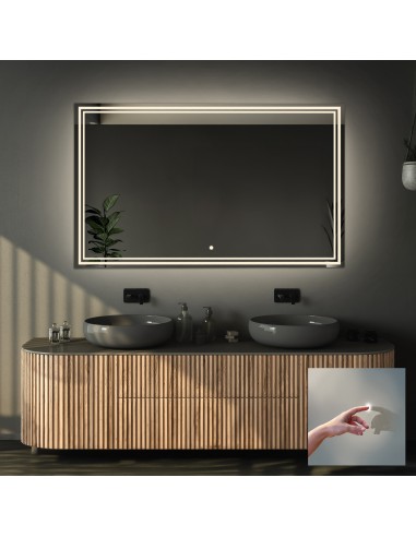 Łazienkowe lustro prostokątne z włącznikiem - MIA LED PREMIUM