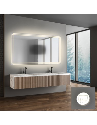 Łazienkowe lustro prostokątne z matą...