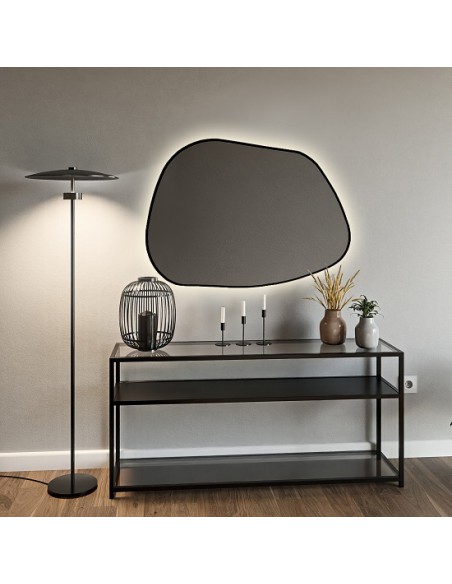 Lustro o organicznym kształcie z podświetleniem - BAZALT W RAMIE LED