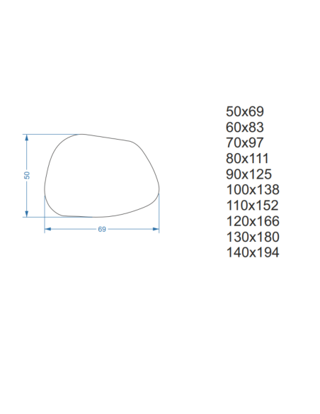 Lustro o organicznym kształcie z podświetleniem - BAZALT W RAMIE LED
