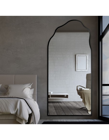 Półowalne lustro o organicznym kształcie w ramie - AURO W RAMIE 1