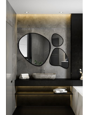 Zestaw trzech luster organicznych w... Zestaw trzech luster organicznych w...