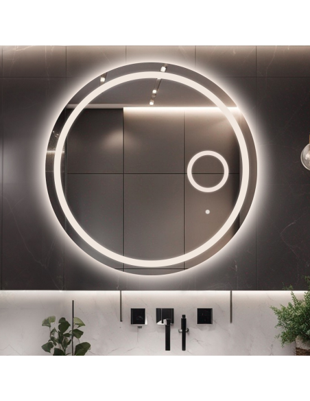 Łazienkowe lustro okrągłe z lusterkiem zoom led - MAIA LED PREMIUM