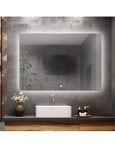 Łazienkowe lustro prostokątne z matą...