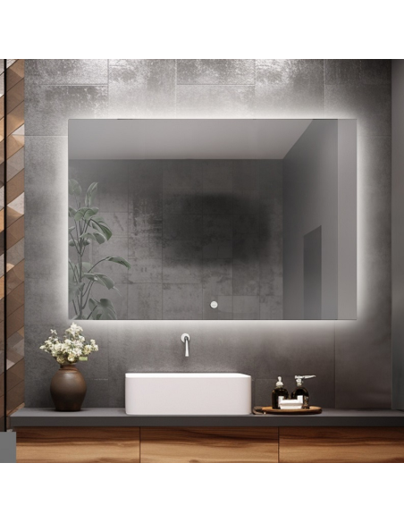 Łazienkowe lustro prostokątne z matą antyparową - AGIS LED PREMIUM