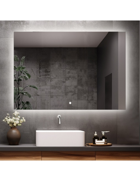 Łazienkowe lustro prostokątne z włącznikiem - AGIS LED PREMIUM