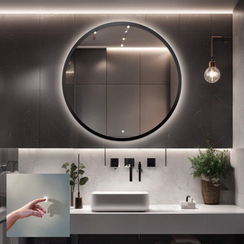 Łazienkowe lustro okrągłe w...