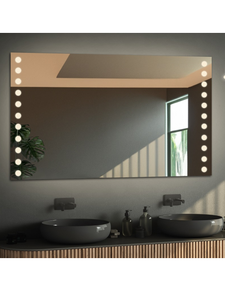 Łazienkowe lustro prostokątne z głośnikiem bluetooth - OLIWIA LED PREMIUM