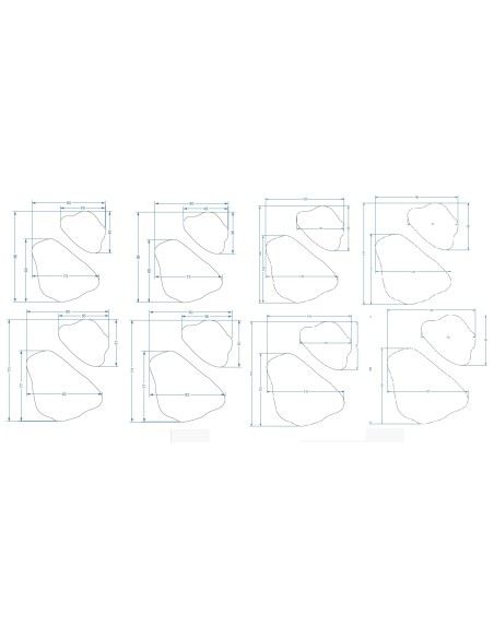 Zestaw luster o nieregularnym kształcie w ramie - MORION W RAMIE