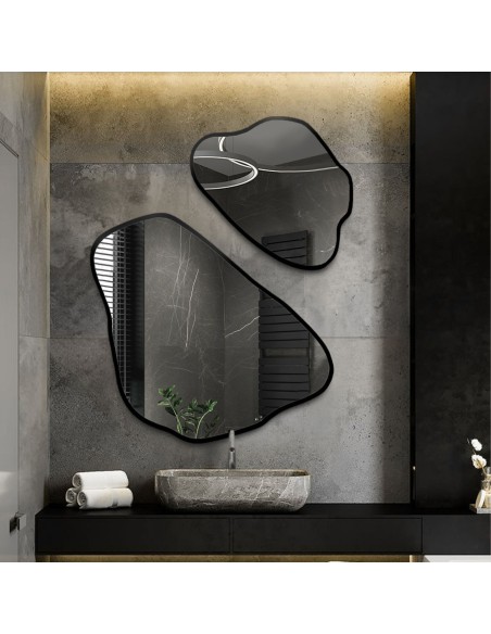 Zestaw luster o nieregularnym kształcie w ramie - MORION W RAMIE