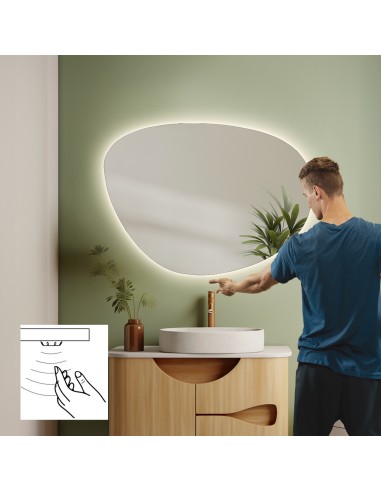 Lustro łazienkowe o nieregularnym kształcie z włącznikiem sensorycznym - AGAT LED PREMIUM