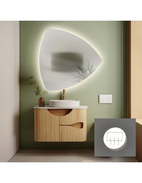 Lustro łazienkowe o nieregularnym kształcie z matą antyparową - KARO LED PREMIUM