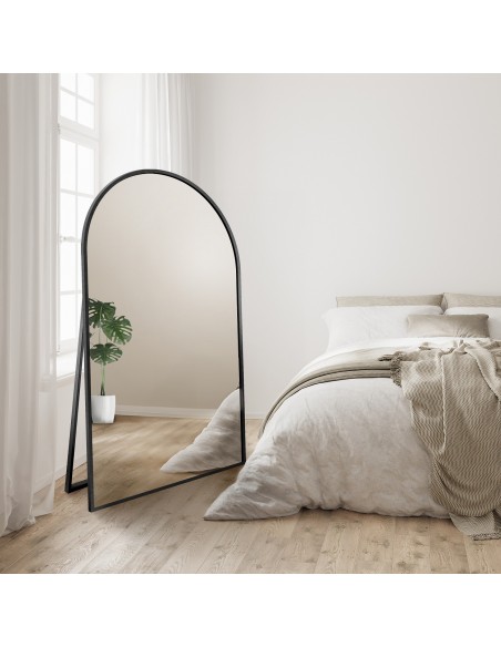 Półowalne lustro stojące w ramie MDF SLIM - DOMI STOJĄCE