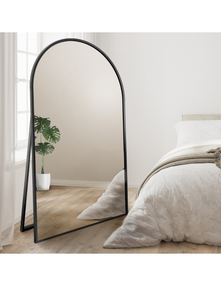 Półowalne lustro stojące w ramie MDF SLIM - DOMI STOJĄCE