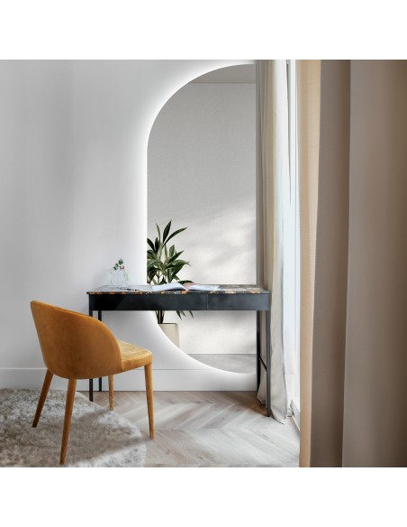 Lustro o nieregularnym kształcie z podświetleniem - NOE W DWÓCH CZĘŚCIACH LED