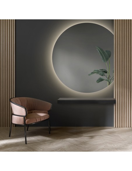 Lustro okrągłe ścięty bok z podświetleniem - KOŁO LED ŚCIĘTY BOK