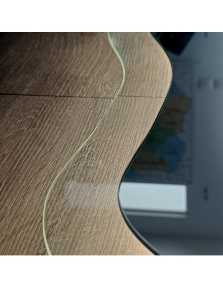 Lustro o organicznym kształcie na szkle float z podświetleniem - STONE GLASS LED