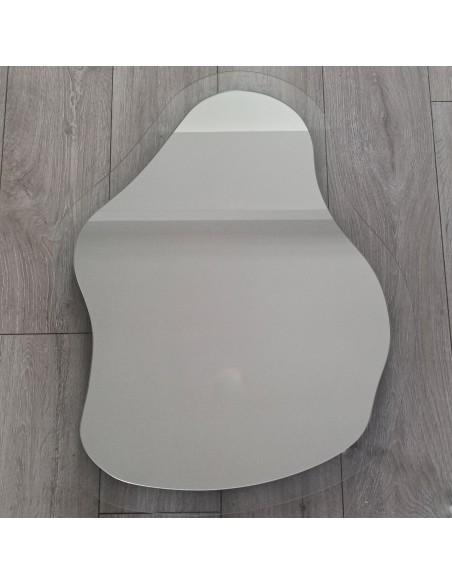 Lustro o organicznym kształcie na szkle float z podświetleniem - STONE GLASS LED