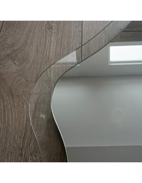 Lustro o organicznym kształcie na szkle float z podświetleniem - STONE GLASS LED