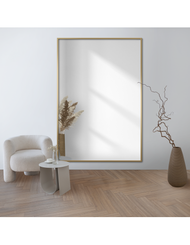 Lustro prostokątne w minimalistycznej złotej ramie- 1201 - kolor ramy do wyboru
