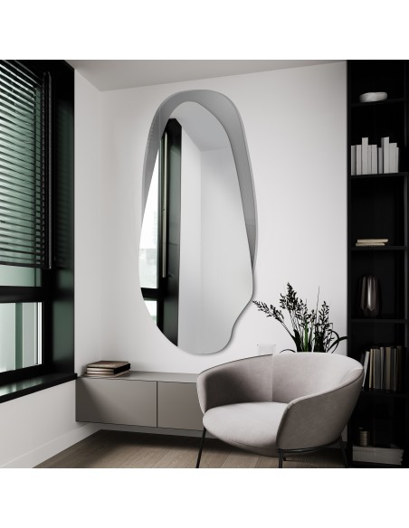 Dekoracyjne lustro na grafitowym antisolu - FUSION