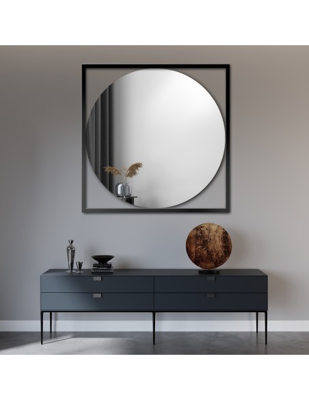 Lustro okrągłe w ramie czarnej - RENA - kolor ramy do wyboru