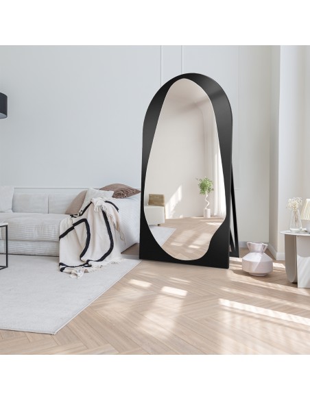 Organiczne lustro stojące w półowalu w ramie MDF - JASPIS STOJĄCE