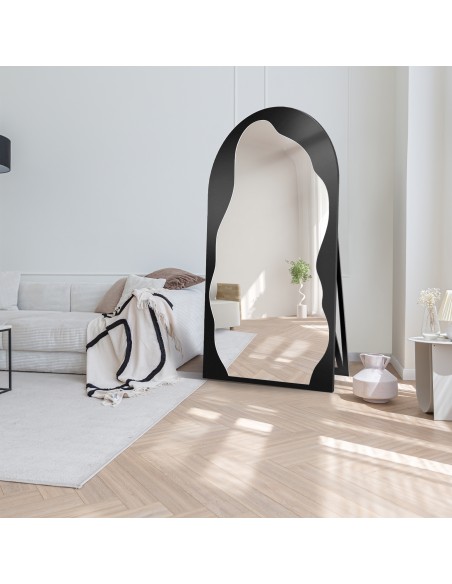 Organiczne lustro stojące w półowalu w ramie MDF - AURO 2 STOJĄCE