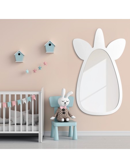 Lustro dekoracyjne ścienne dla dziecka w ramie mdf - JEDNOROŻEC