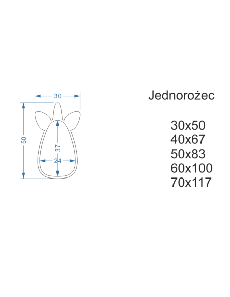 Lustro dekoracyjne ścienne dla dziecka w ramie mdf - JEDNOROŻEC