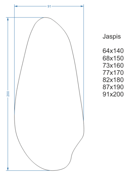 Lustro o nieregularnym kształcie w ramie mdf - JASPIS W RAMIE