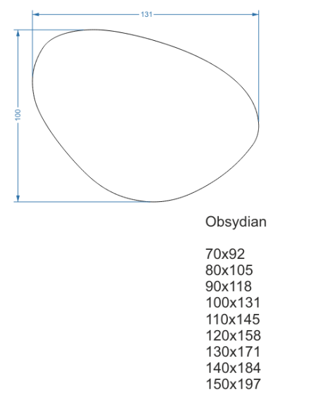 Lustro łazienkowe o nieregularnym kształcie - OBSYDIAN
