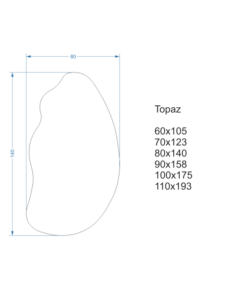 Lustro o organicznym kształcie z podświetleniem - TOPAZ LED