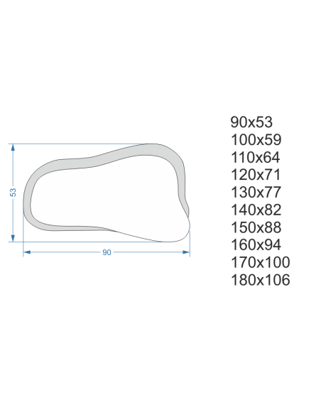 Nieregularne lustro na lustrze postarzanym morena - METRUM