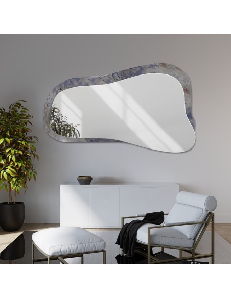 Nieregularne lustro na lustrze postarzanym morena - METRUM