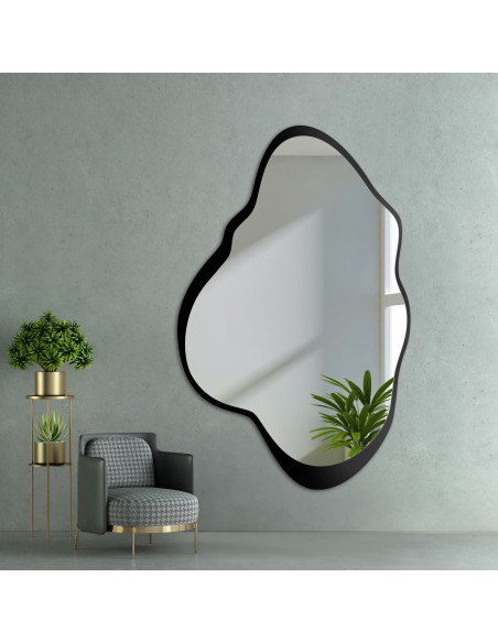 Lustro o nieregularnym kształcie w ramie mdf - POCO W RAMIE