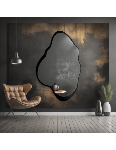 Lustro o nieregularnym kształcie w ramie mdf - POCO W RAMIE