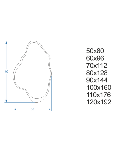 Lustro o nieregularnym kształcie w...