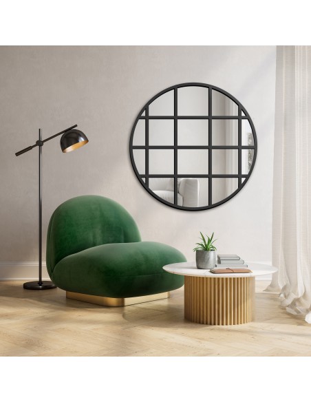 Lustro dekoracyjne okrągłe ze szprosami w stylu loft - ERYK