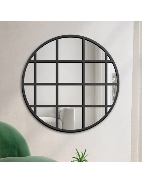 Lustro dekoracyjne okrągłe ze szprosami w stylu loft - ERYK