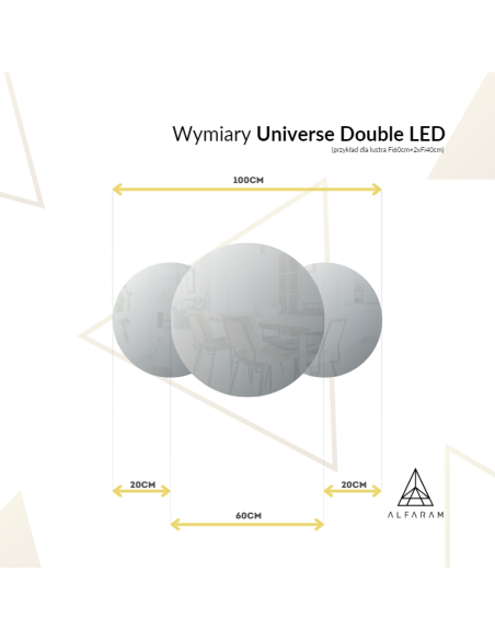 Zestaw luster łazienkowych z podświetleniem - UNIVERSE DOUBLE LED