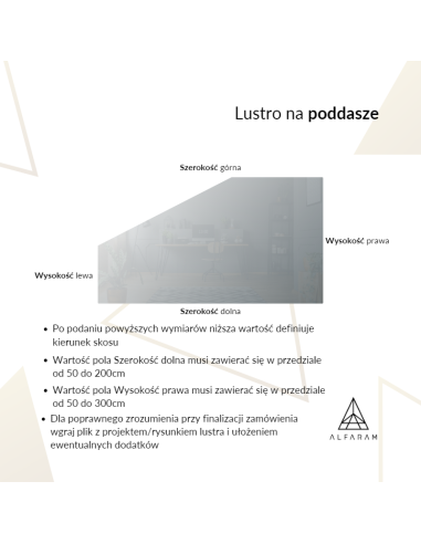 Piaskowane lustro na poddasze - NA...