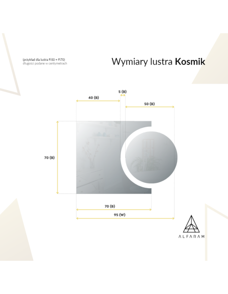 Zestaw luster łazienkowych kółko i kometa - KOSMIK