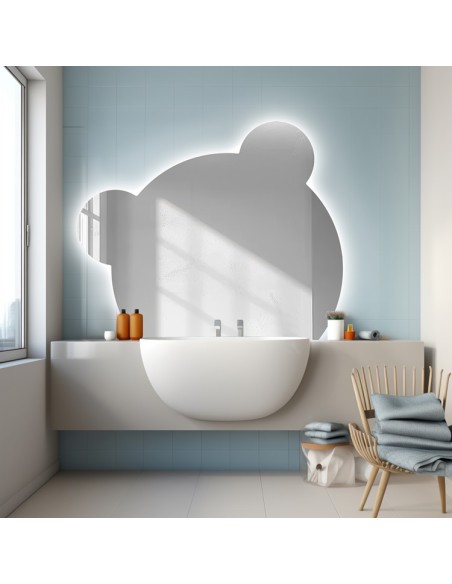 Lustro do dziecięcej łazienki z podświetleniem– PANDA LED